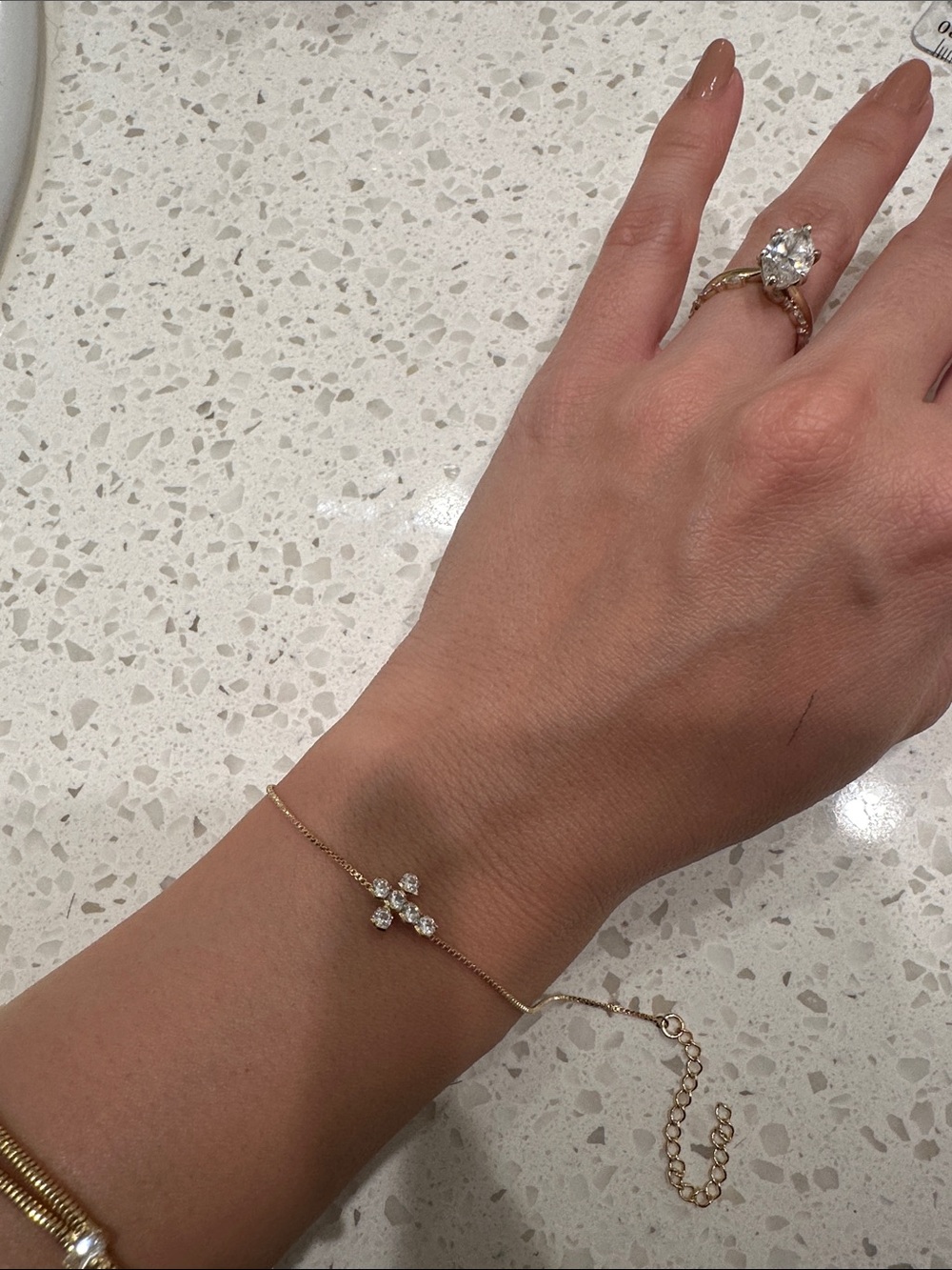 18K Gold Filled - Dainty Bracelet with CZ Cross